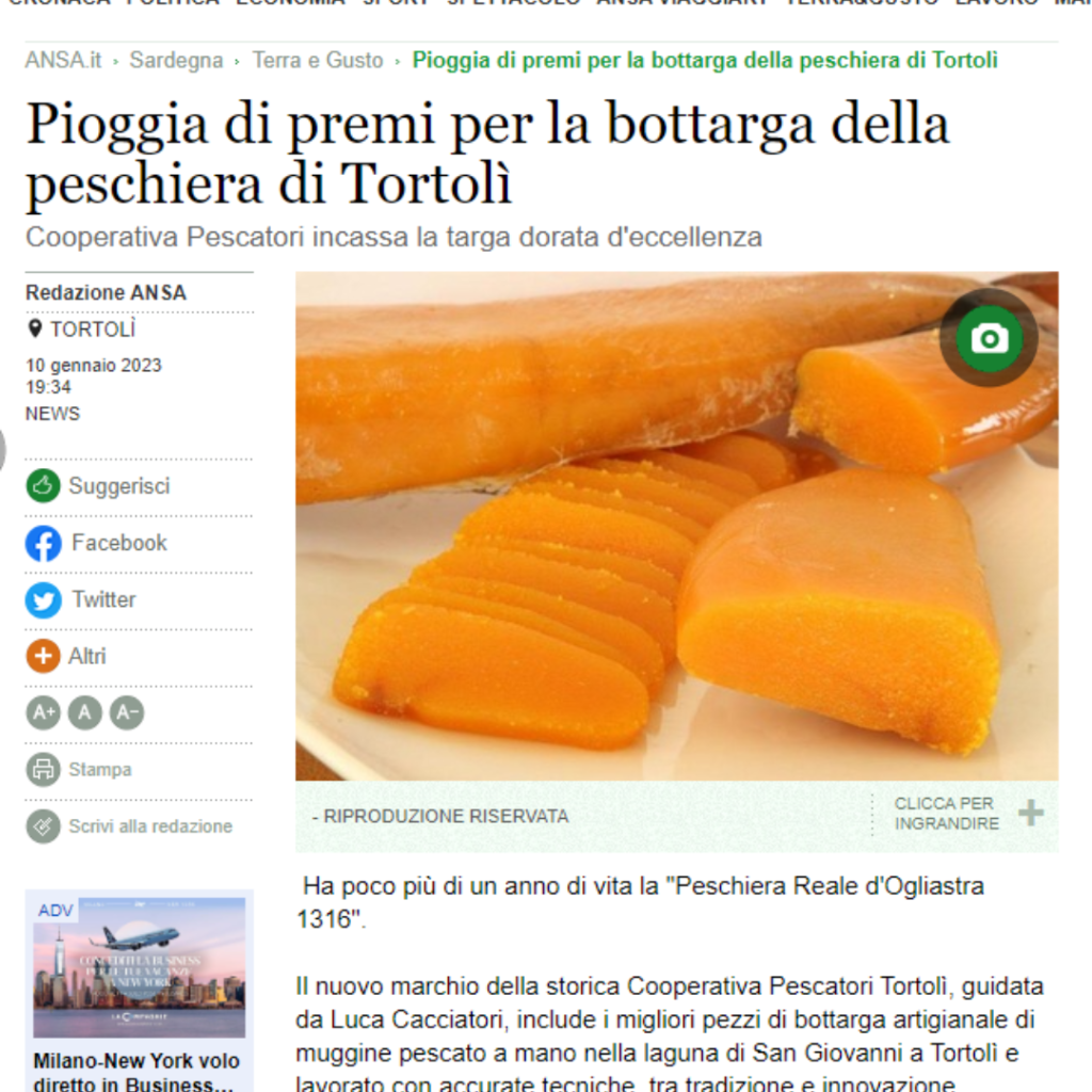 Bottarga di muggine affettata - L'oro del Mediterraneo