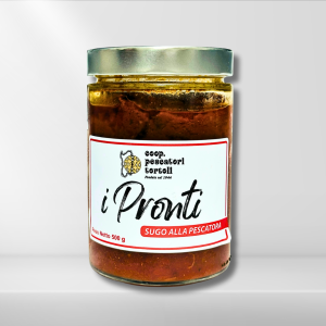 Home 25 Sugo alla Pescatora artigianale da 500 g, preparato dai Pescatori di Tortolì con cozze, gamberi, seppie e scampi in salsa di pomodoro sardo